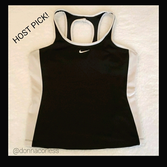 Nike Tops - NIKE Athletic Tank Top Black White M EUC